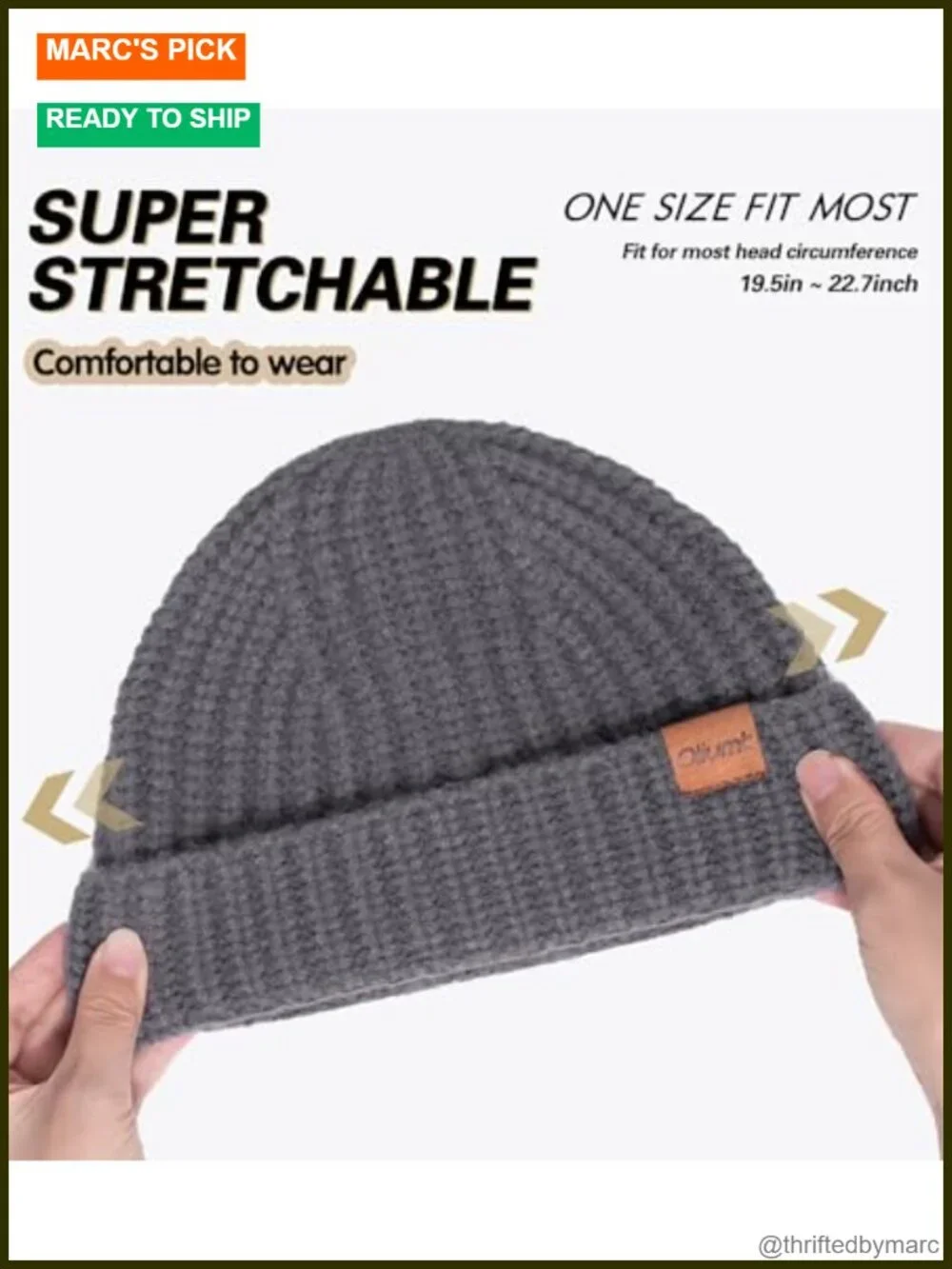 Fisherman Short Beanie Knit Skull Cap Cuff Trawler Hat Men's Stylish Watch Cap